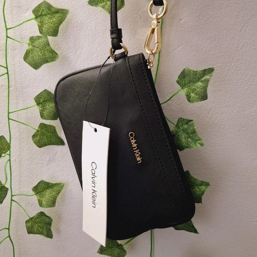 Calvin Klein Small Top Zip Wristlet Wallet -Black ;New With Tags - Picture 1 of 5