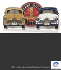<!--F#f_0-->Quality Metal Hat/Lapel Pin - Holden FX/FJ Duo - Brown/White-Blue<!--F/-->
