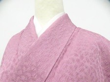 JAPANESE KIMONO IROMUJI DUSTY PINK 159.5cm 5 ft 3 in PURE SILK EE3602
