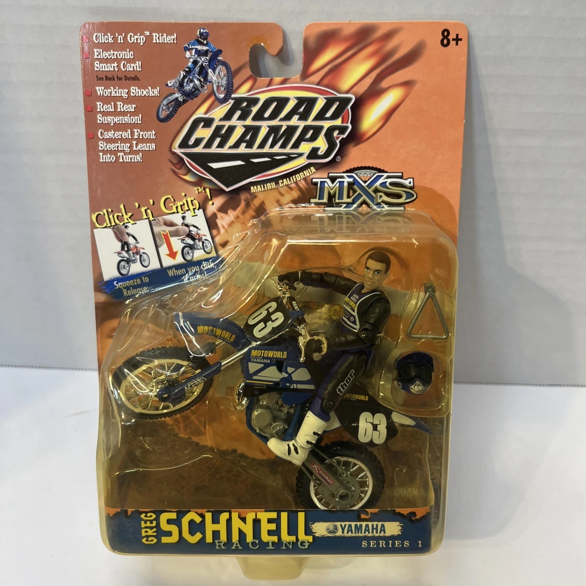 Road Champs MXS Series 3 Greg Schnell #1 Yamaha Toy Dirt Bike. New