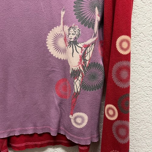 Camisa Cirque Du Soleil Asimétrica Mujer XXL Arte Gráfico Manga Larga Cuello en V - Imagen 8 de 9