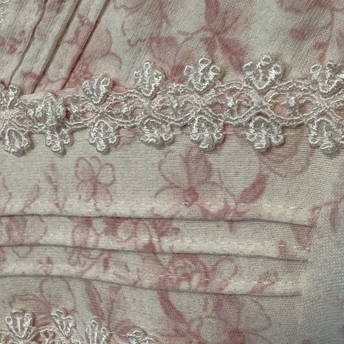 Croft & Barrow Intimated Nightgown Pink Floral Lace Medium Button Soft Knit - Picture 3 of 7