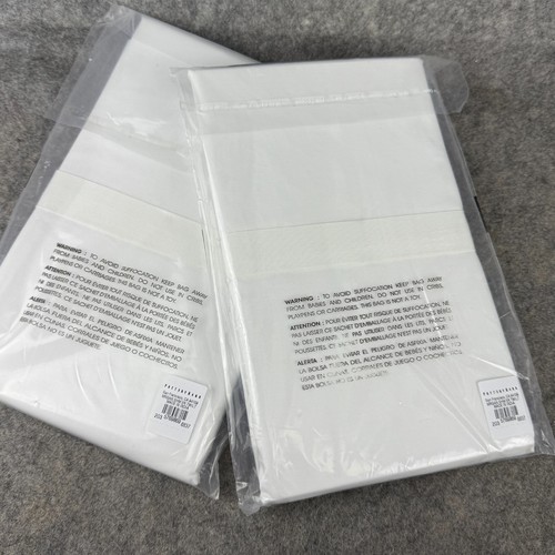 2 POTTERY BARN MORGAN SHAMS Euro Quadrat 26x26 MARINEBLAU Bio Baumwolle 400TC Neu mit Etikett - Bild 2 von 6