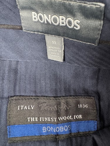 Bonobos Pants Mens 33 Gray Slim Straight Wool Blend Italy Formal Dress Trousers - Picture 9 of 12