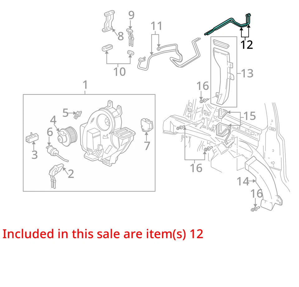 1997-2001 CHEVROLET OLDSMOBILE VENTURE SILHOUETTE HOSE ASM AUX A/C EVPR 19213712 - Image 2 of 3