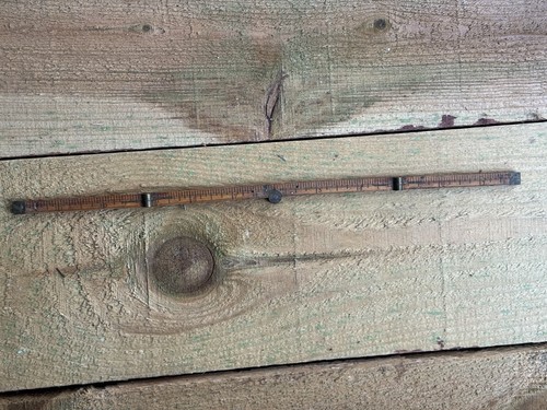 Mini righello a zig zag pieghevole in legno miniatura vintage 12” 3” quando piegato - Foto 13 di 13