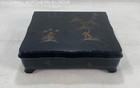 Vintage10x12x4 Asian/Japanese/Chinese-St yle Black Brass Tone Wood Flatware Chest