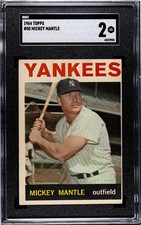 1964 Topps MICKEY MANTLE New York Yankees #50 SGC 2 Good Condition!