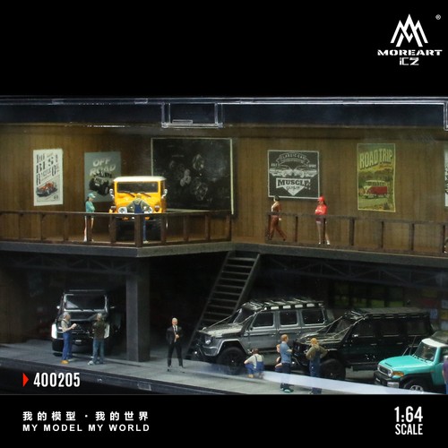 1/64 Diorama Container Car Garage Model LED City Parking Lot Scene Display Model - Picture 45 of 51