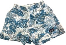 Patagonia Girls Costa Blues/off White Shorts Unlined Size XS 5-6 Nylon
