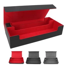 Card Storage Box PU Leather Magnetic Closure Card Deck Case with Drawer for Over