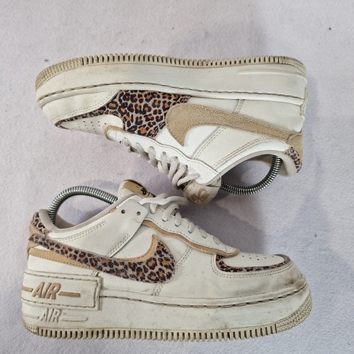 Nike Mujer Air Force 1 Sombra Leopardo Entrenadores Bajos Zapatos Talla 4.5 UK - Imagen 16 de 18