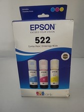 Epson 522 (T522520-S) Cyan Magenta Yellow Ink Cartridges Combo Pack New 3 Bottle