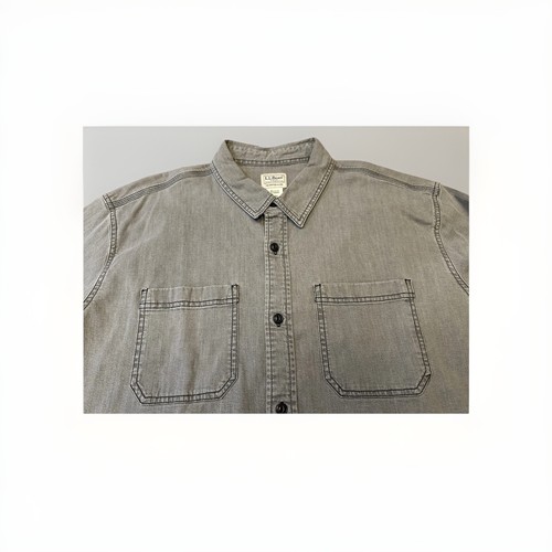 LL Bean - Mens - XL - Asphalt Grey - Bean Flex Denim Shirt - Traditional Fit  - Picture 7 of 7