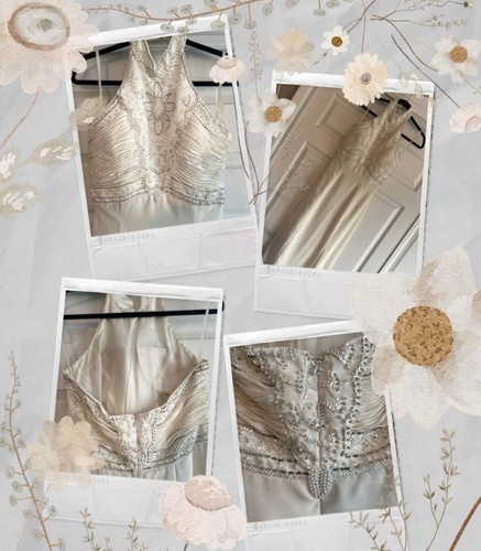 Ivory 8 Beaded Embellished Formal Pageant Wedding Quinceanera Sweet Sixteen Prom - Picture 1 of 9