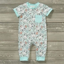 3-6 Mos Pete And Lucy Easter Bunny Hop Boy Romper NWT Just Released!