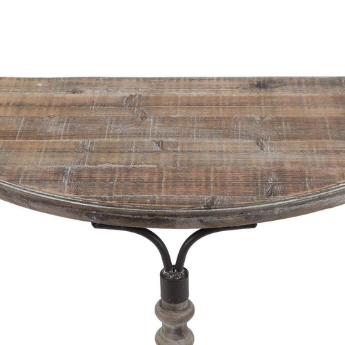 Rustic Wood Half Moon Table - Picture 5 of 10