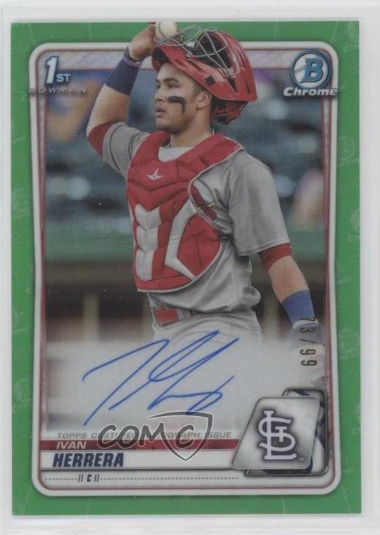 2020 Bowman Chrome Prospect Auto Green Refractor /99 Ivan Herrera #CPA-IH Auto