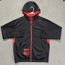 Fox Racing Hoodie Mens XL Black Red Full Zip Mastercraft Hooded Outdoor EUC