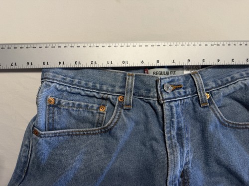 Pantalones de mezclilla Levi’s 505 corte regular para hombre talla 32x32 azul hechos en Lesotho - Imagen 4 de 7