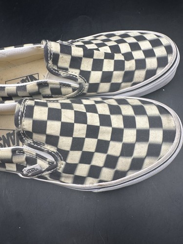Vans Asher Holographic Checkerboard Black Slip On Low Tops Womens Sz 7 Sneakers - Picture 2 of 16