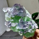 2.36LB Natural transparent purple green cube Fluorite Mineral Crystal Specimen