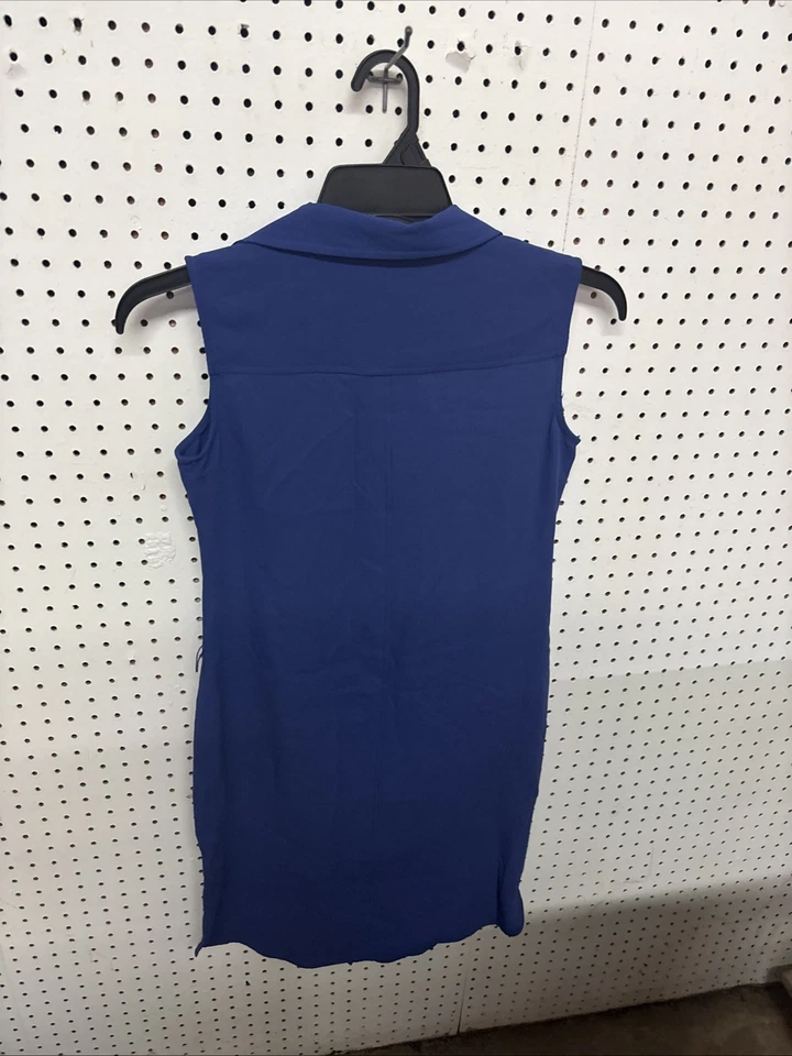 Michael Kors Mujer Vestido Sin Mangas Botón Delantero Cuello en Periwinkle Morado Foto 4 de 4