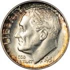 1951 Roosevelt Dime - Rainbow Rim Toning - GEM BU!
