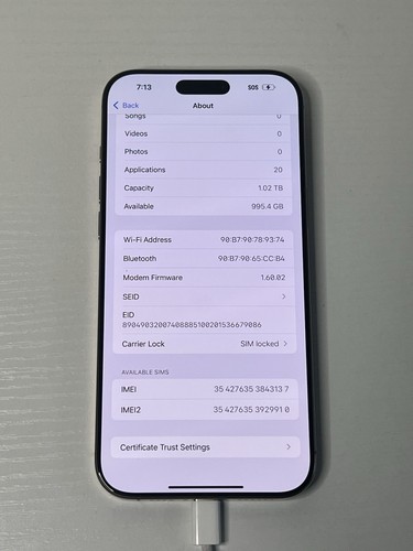 Apple iPhone 16 Pro Max - 1TB - Desert Titanium (AT&T) - FOR PARTS - Afbeelding 5 van 6