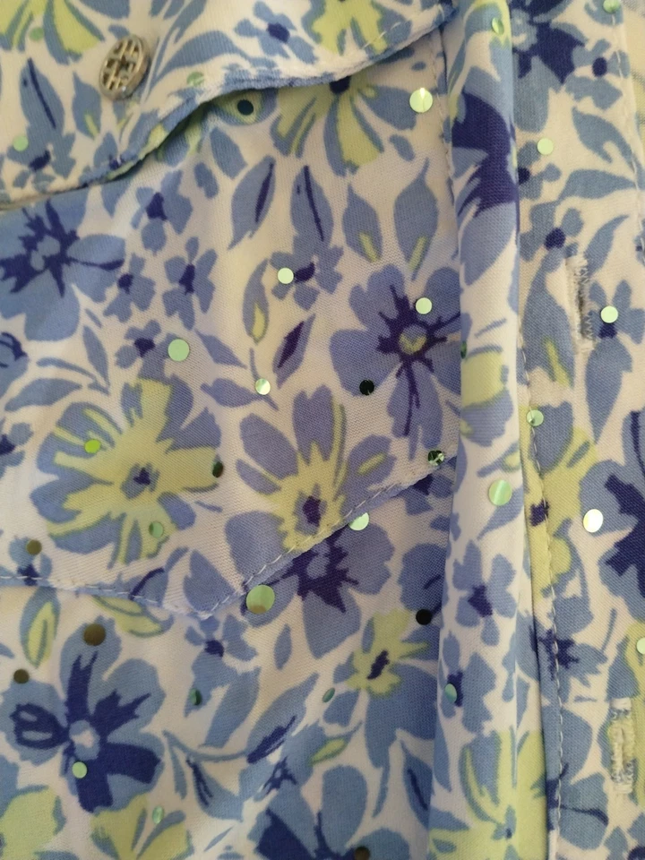 Blusa floral para mujer Coral Bay multicolor talla grande manga 3/4 abotonada Foto 3 de 4