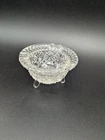 Fenton Clear Glass Daisy & Button Round Footed Ashtray 3.75” Crystal vintage