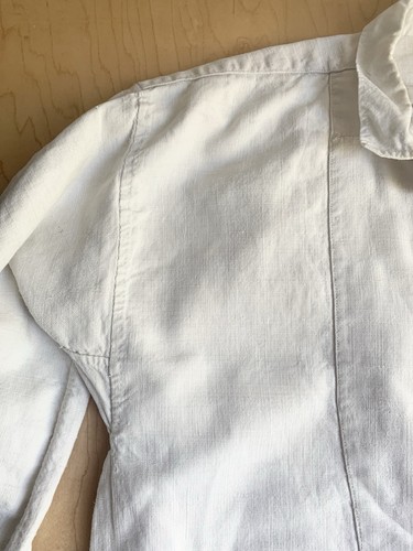 Vintage French Peasant Chanvre Linen Bib-Front Smock : Unisex : Small - Picture 2 of 7