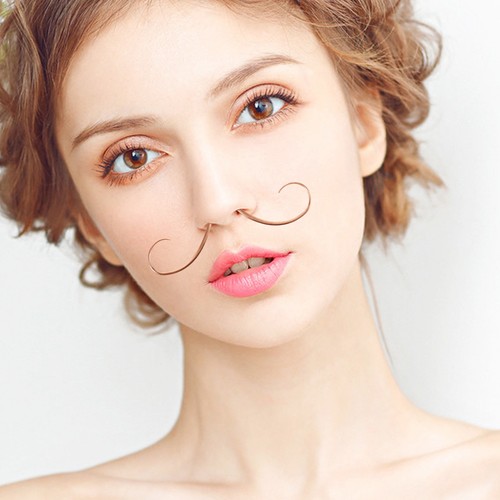 Mustache Nose Ring Stainless Steel Nose Ring Septum Ring Piercing Ring Metal - Picture 11 of 12