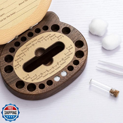 AhfuLife Baby Zahn Andenken Fee Box Halter mit Lanugo Flasche, Holz Pfand - Bild 2 von 5