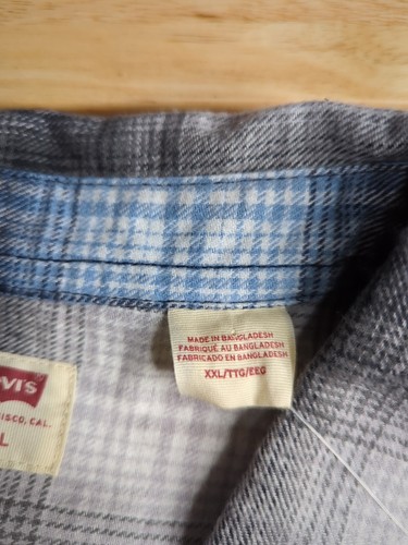Camisa Levi's Para Hombre Manga Larga Utilidad Con Botones Impresionante A Cuadros XXL - Imagen 11 de 11