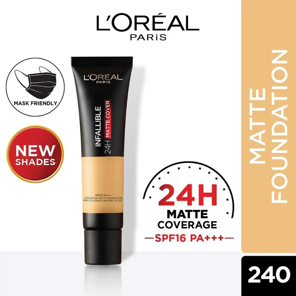 L'Oreal Paris Infallible 24H Matte Cover Foundation, 240 Natural Honey 35Ml - Bild 2 von 4