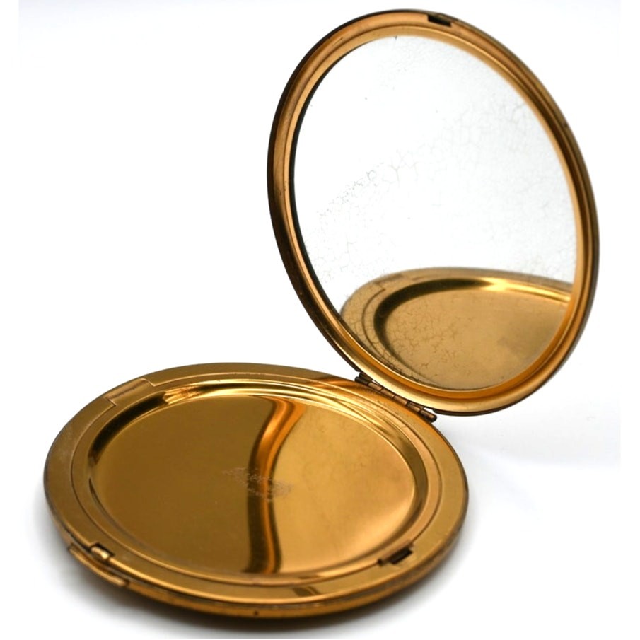 Vintage Dorset Fifth Avenue Compact 1950s Brass Enamel Eastern Star Fraternal