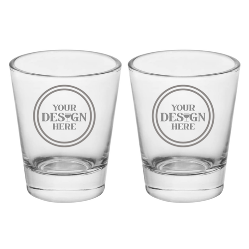 Custom Laser Engraved Shot Glasses Set of 2 - 1.5 oz Shot Glass Event Gift Idea - Picture 2 of 4