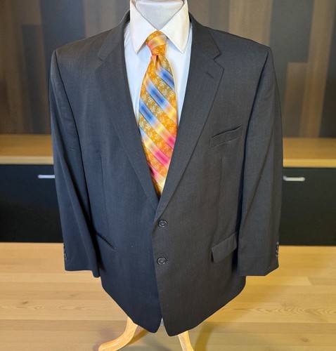 Joseph Feiss Blazer Sport Coat Sz 50R Big & Tall 100% Wool Jacket Solid Black