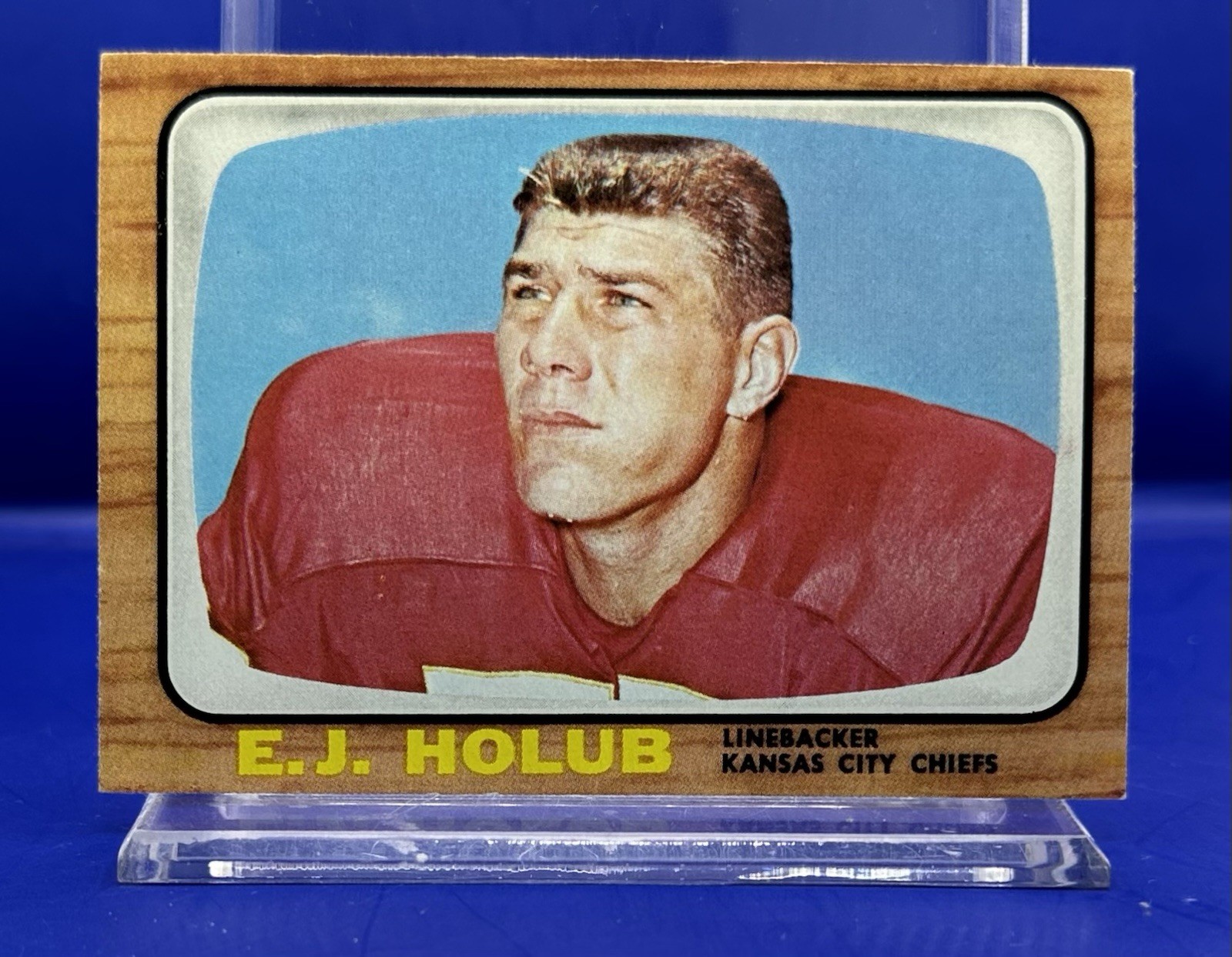 1966 Topps Football Card # 70 E.J. Holub - Kansas City Chiefs