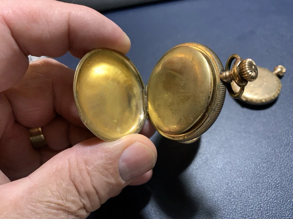Lote vintage de 3 relojes de bolsillo, ELGIN, AM Waltham, NUEVA YORK STD, reparación Foto 3 de 4