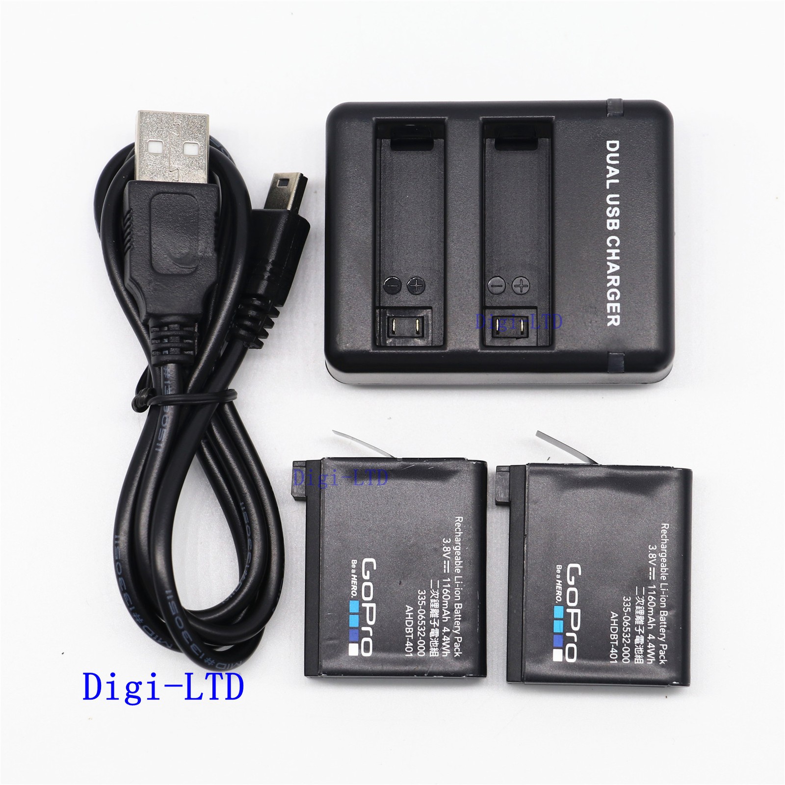 NEW Genuine GoPro AHBBP-401 Battery + Dual Charger for HERO4 HERO 4 Black Silver