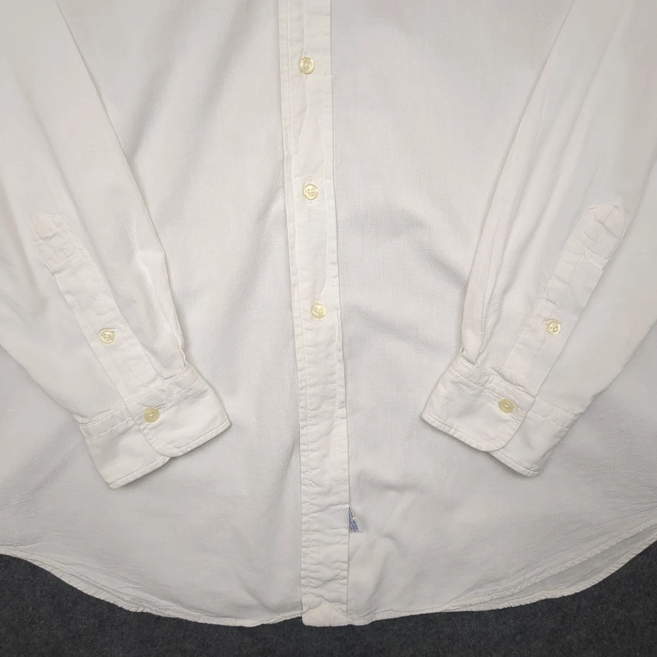 Camisa Ralph Lauren Calce Clásico Oxford Abotonada Blanca Manga Larga Para Hombre L Foto 3 de 4