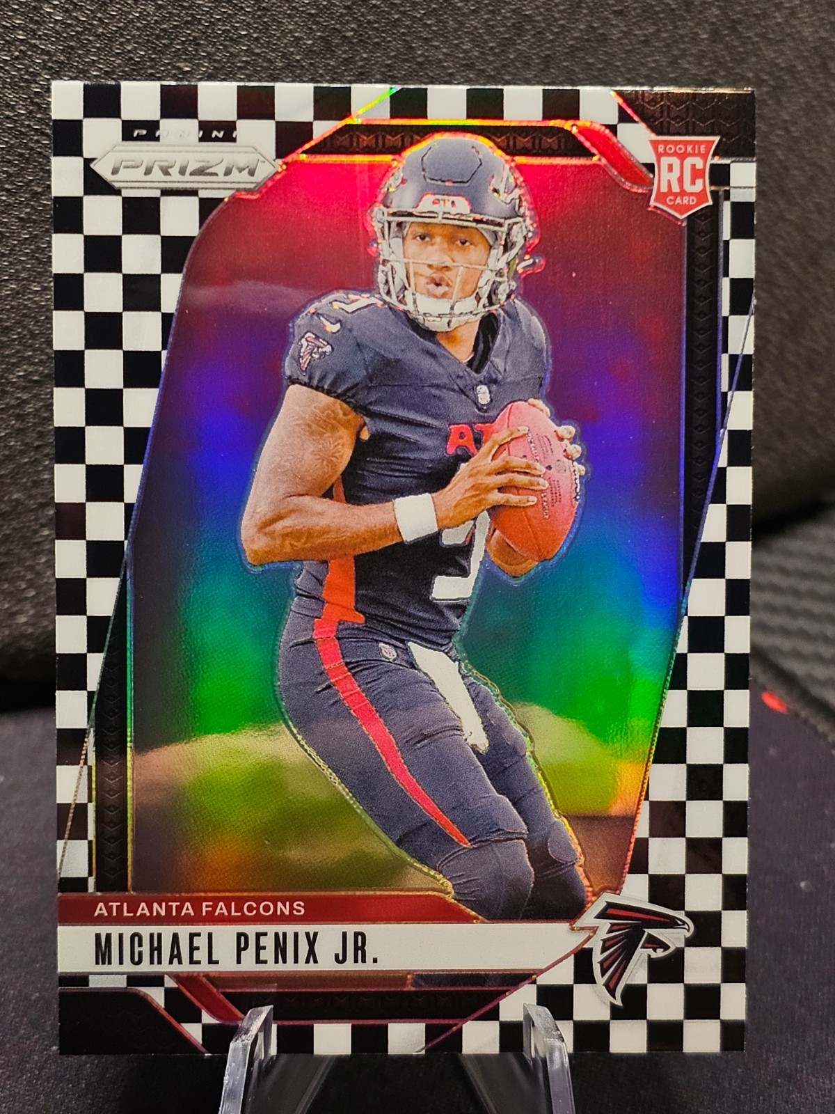 2024 Prizm Michael Penix Jr. RC Black And White Checkerboard Prizm SSP #378