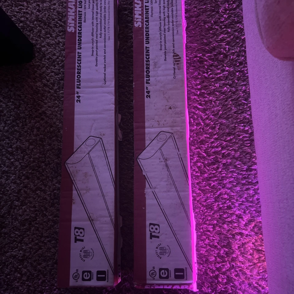 "Juego de 2 lámparas fluorescentes debajo del gabinete, 24"" simkar" Foto 2 de 4