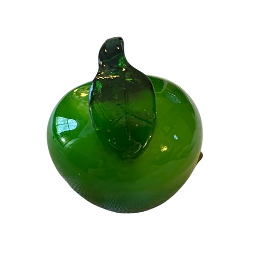 Murano Brand Vintage Green Blown Art Glass Apple Beautiful Fruit - Picture 4 of 16