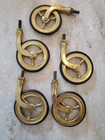5x Original Vintage Brass Swivel Wheel Gooseneck Furniture Casters Trolley Cart?