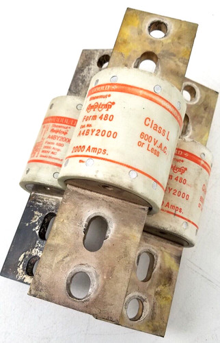 Lot of 3 - A4BY2000 Gould Shawmut 2000 Amp 600V Fuse Class L - Next Day Option