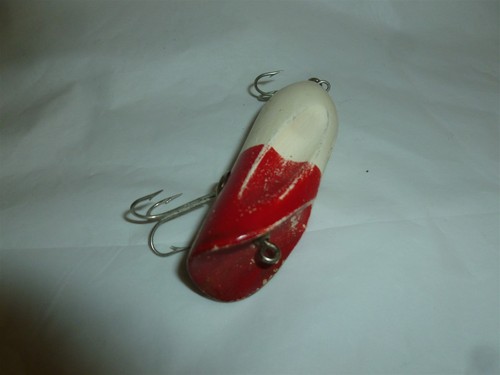 Madera vintage de 4 pulgadas sin marca (Scandinavian Bait Co. Sockaroo?) Lote señuelos O-388 - Imagen 10 de 12