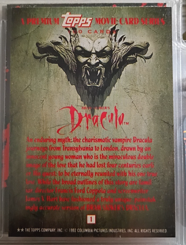 1992 Topps Bram Stoker's Dracula: Love Never Dies Trading Card Set (1-100) - Picture 3 of 15